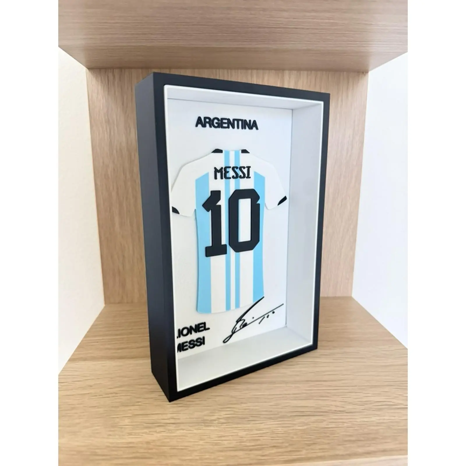 Lionel Messi #10 Argentina 3D Shadow Box Decorative Artwork with Relief Design and Multicolor Finish Ideal for Football Fans