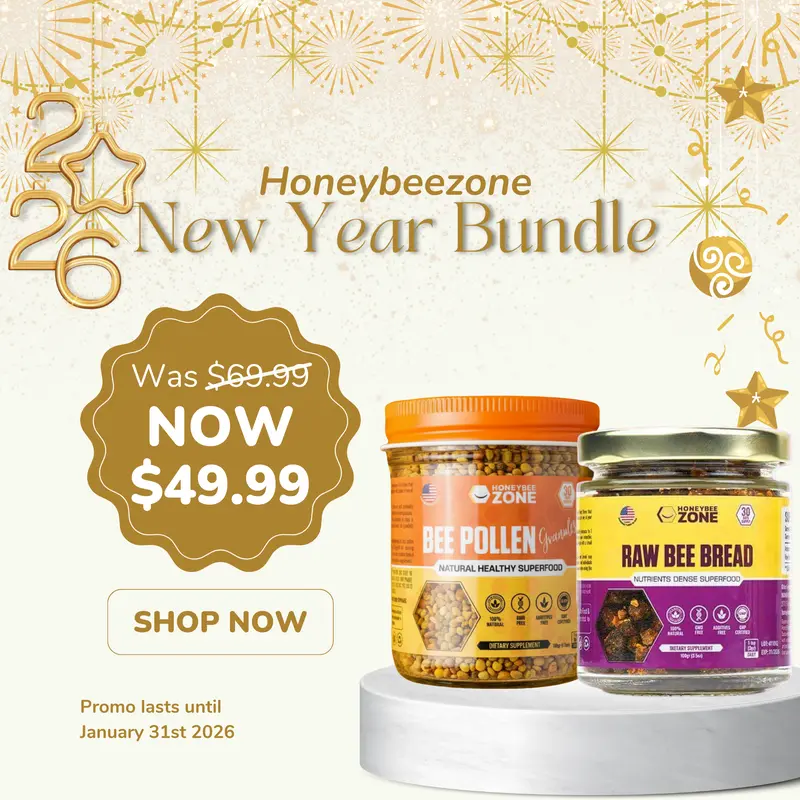 Honeybeezone Bee Bread & Bee Pollen Raw Granules - Natural Bee Supplement Bundle