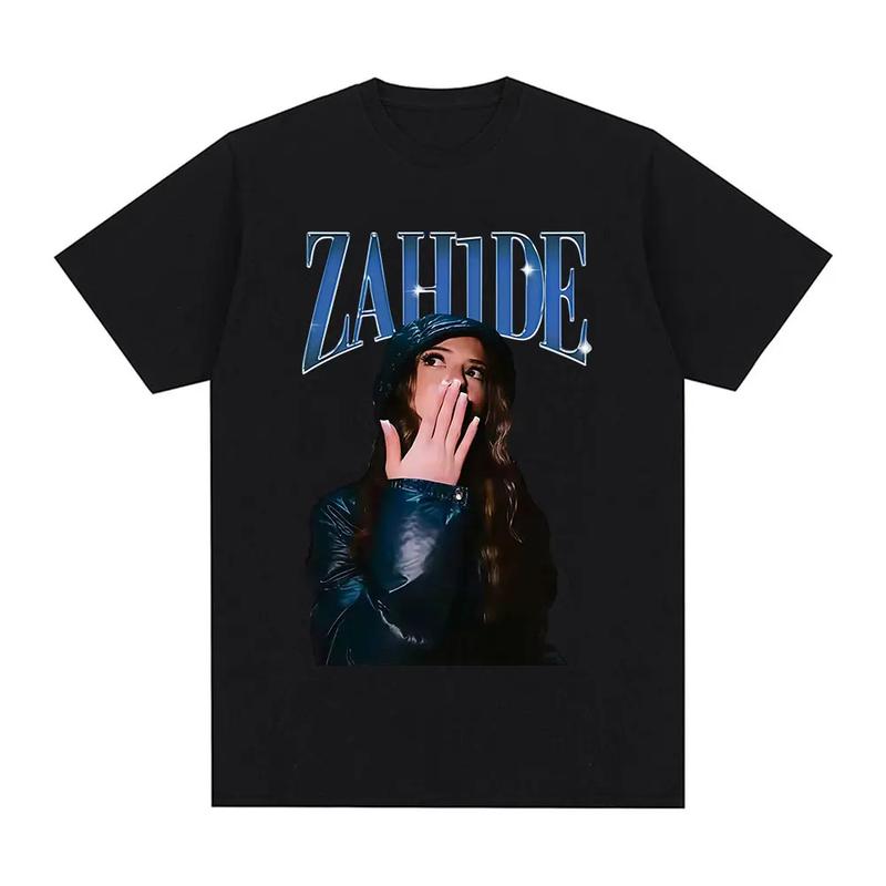 Zahide Merch Double-sided Print T-shirt Men Women Clothing Fashion T Shirts Summer Cotton Oversized O-Neck Short Sleeve T-shirts