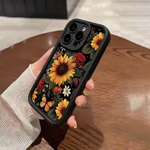 Sunflower Pattern Phone Case, Decorative Phone Protector Cover, Phone Accessories Compatible with iPhone 6 7 8 X 11 12 13 14 15 Pro Max