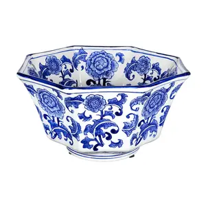 Ren Blue And White Centerpiece Decorative Bowl