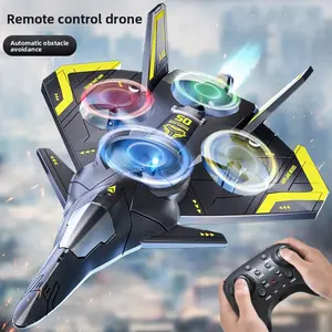 Kids' Remote Control Foam Fighter Jet Model with Automatic Obstacle Avoidance Crash-Resistant Drone Toy for Boys & Girls Perfect Birthday Gift