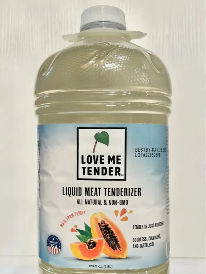 Love Me Tender All Natural Liquid Meat Tenderizer (128oz) Bottle (1,520 Servings Per Bottle)