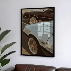 Vintage Lowrider Street Art - Classic Car Wall Print Chill Vibe Poster Print