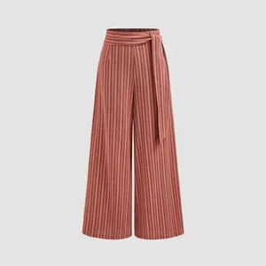 Cider [size 2-26] Mid Rise Solid Striped Knotted Wide Leg Trousers SwimWeek
