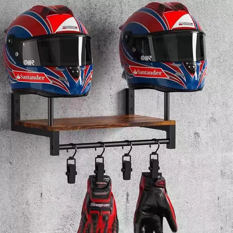 helmet holder Electric bike motorcycle helmet wall-mounted storage rack, helmet holder, hat display stand, wall-mounted hat stand, storage shelf Organiser Black