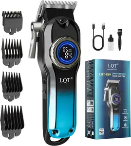 LQT Hair Clippers for Men Professional, Body Hair Trimmer & Cordless Grooming Set with LED Display Zero Gap Clippers,Fade Haircut Kit, Electric Hair Cut Machines- Ideal Gifts for Men (Blue)