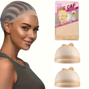 F-New Light Brown Wig Caps for Women, Ultra-Thin Stretchy Nylon Lace Front Stocking Caps