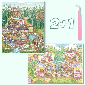 2026 New Upgrade Craft Healing Scene Stickers, Immersive DIY Stickers, 3D Visual Scene Stickers, Micro Landscape Patchwork Material, Decal Sticker
