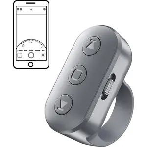Bluetooth Phone Camera Remote Control for iPhone Android iPad, Fingertip Bluetooth Clicker with Zoom & Front/Rear Camera Switch for Photo Video Recording for Content Creators