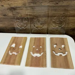 3 Pack Pumpkin - Acrylic Template Only - Jack-o-lantern
