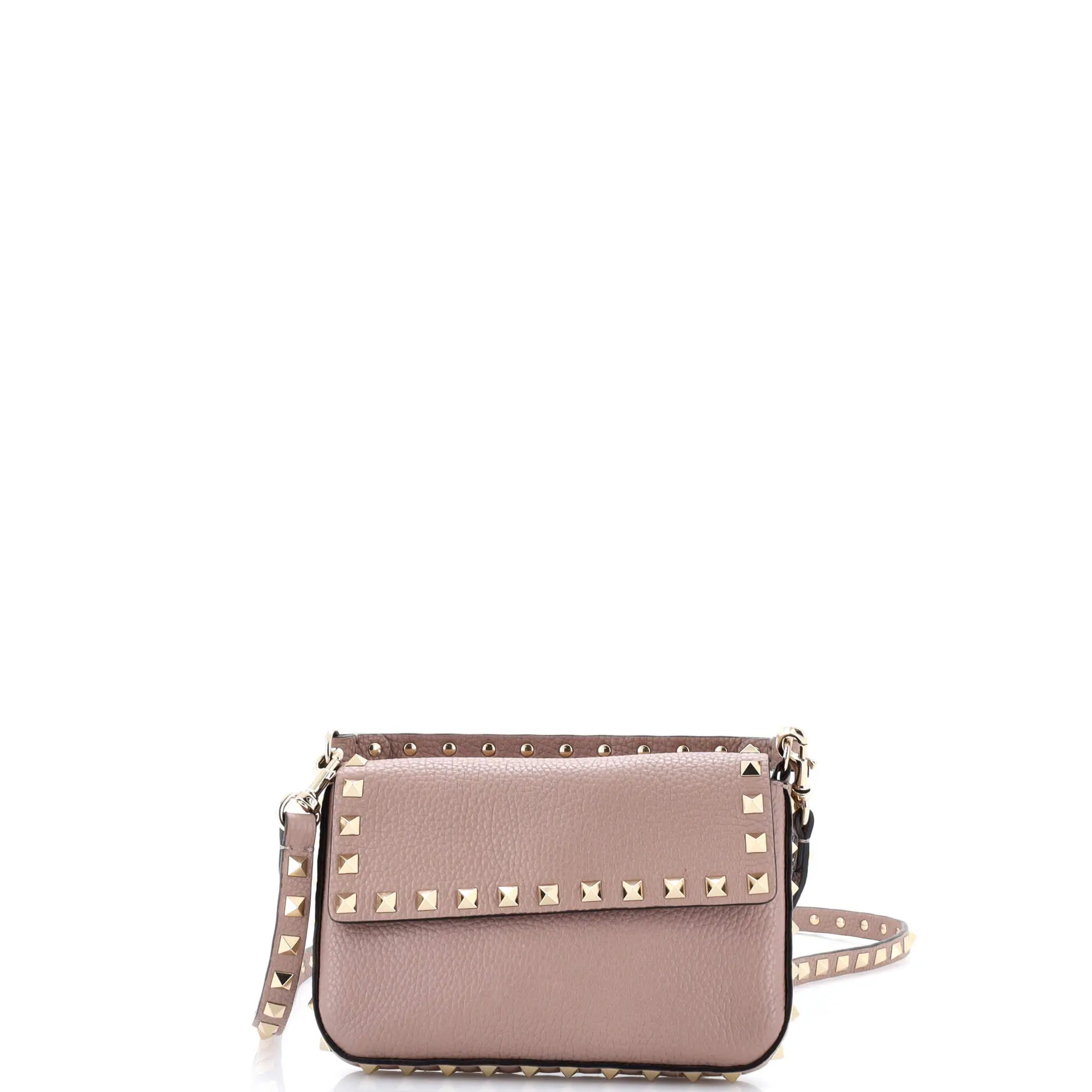 Pre-owned Valentino material Messenger Bags Garavani Rockstud Top Handle Crossbody Pouch Leather Mini by Rebag