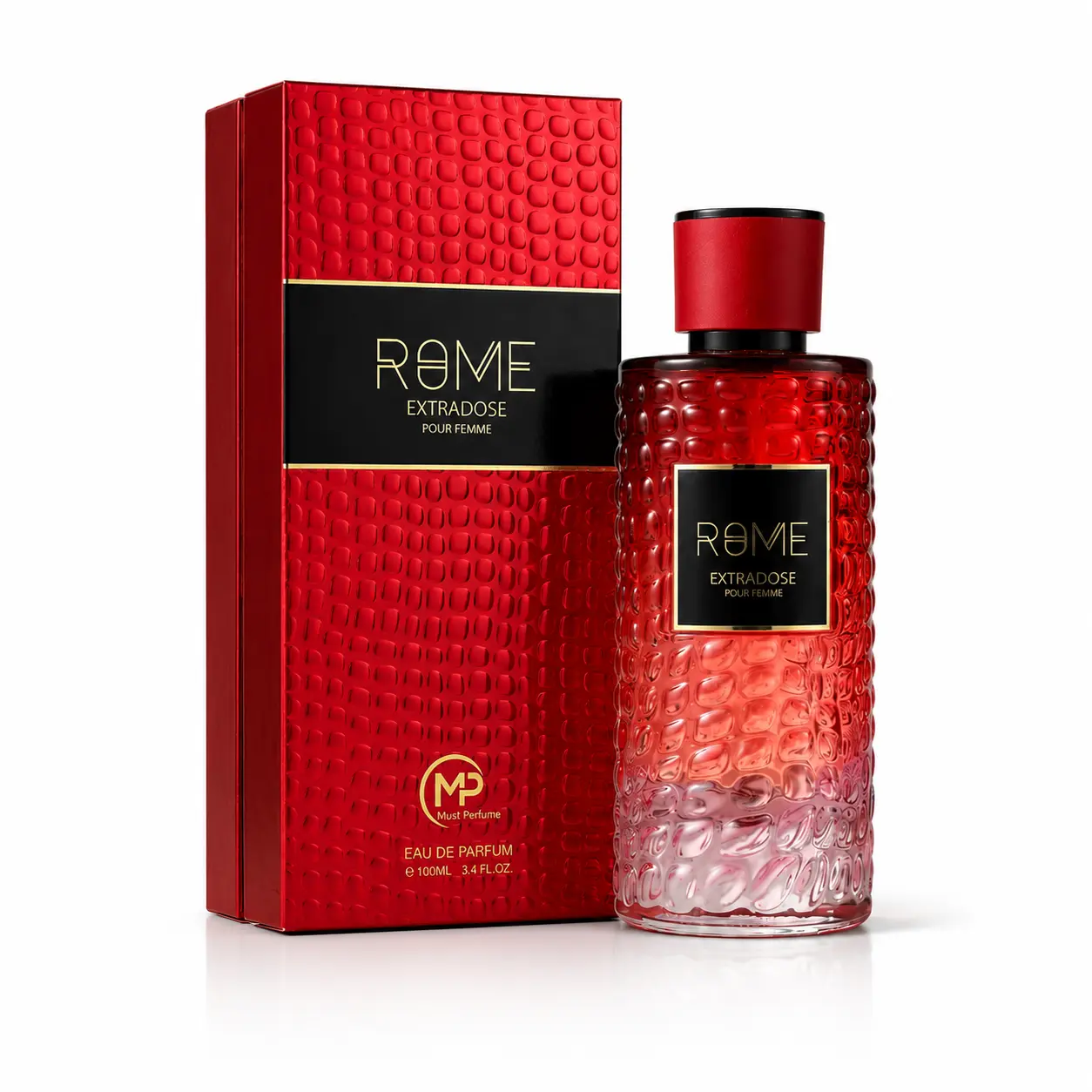 Rome Extradose Pour Femme Eau De Parfum, 3.4oz/100mL Floral Fruity Amber Long-Lasting Women's Fragrance