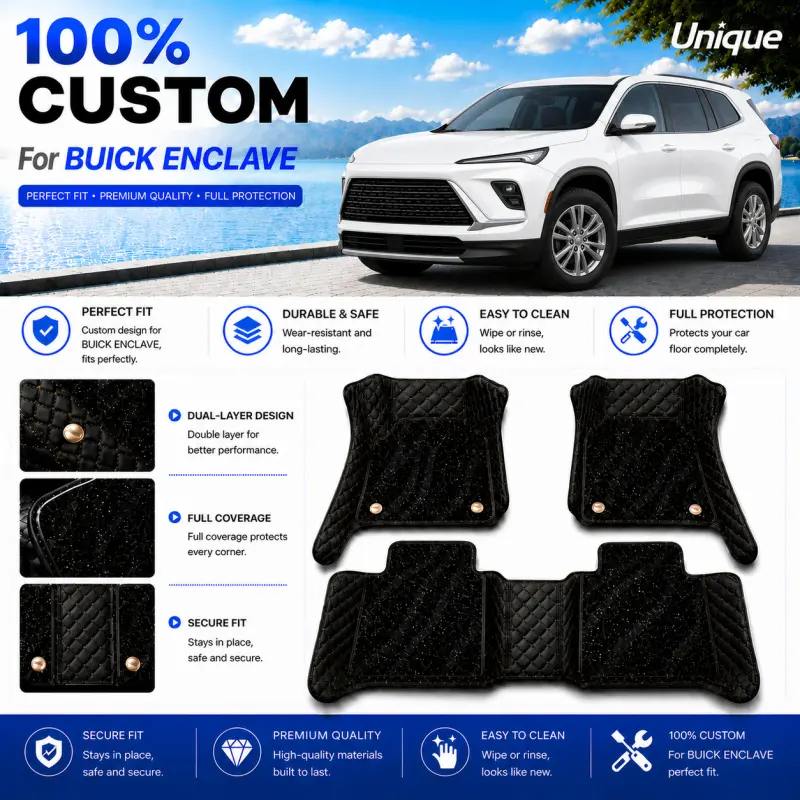 Car Floor Mats for Buick Enclave have Armrest.Enclave without Armrest.Encore.Lacrosse.Rega LWB.Park Avenue.left Hand Drive or Right Hand Drive 2008 2009 2010 2011 2012 2013 2014 2015 2016 2017 2018 2019 2020 2021 2022 2023 2024 2025 2026