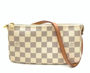 Pre-owned Louis Vuitton canvas Shoulder Bags damier white pochette