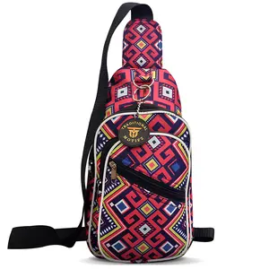 Printed Crossbody Sling Bag for Women - Small Travel Hiking Sling Shoulder Canvas Bag with Adjustable Reversible Strap & Anti-Theft Pockets - Perfect Gift for Daughter Mom Girlfriend - Compact Design for Everyday Use