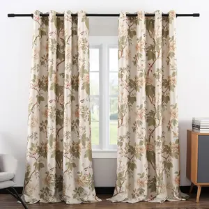 VOGOL Curtains 96 Inches Long Thermal Insulated Print Curtains for Bedroom/Living Room, Floral Blossoming Room Darkening Long Window Draperies for Kids Room, 2 Pieces