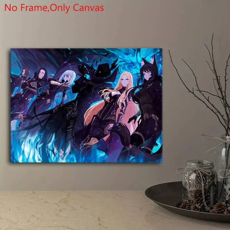 1 Piece/set Frameless Canvas Painting Print Poster,Classic Fantasy Adventure Anime Art,The Eminence in Shadow,Perfect Gift for Japanese Light Novel Illustration Lovers,Bedroom,Office,Living Room,Wall Decoration,Room Decor,Above bed wall decor