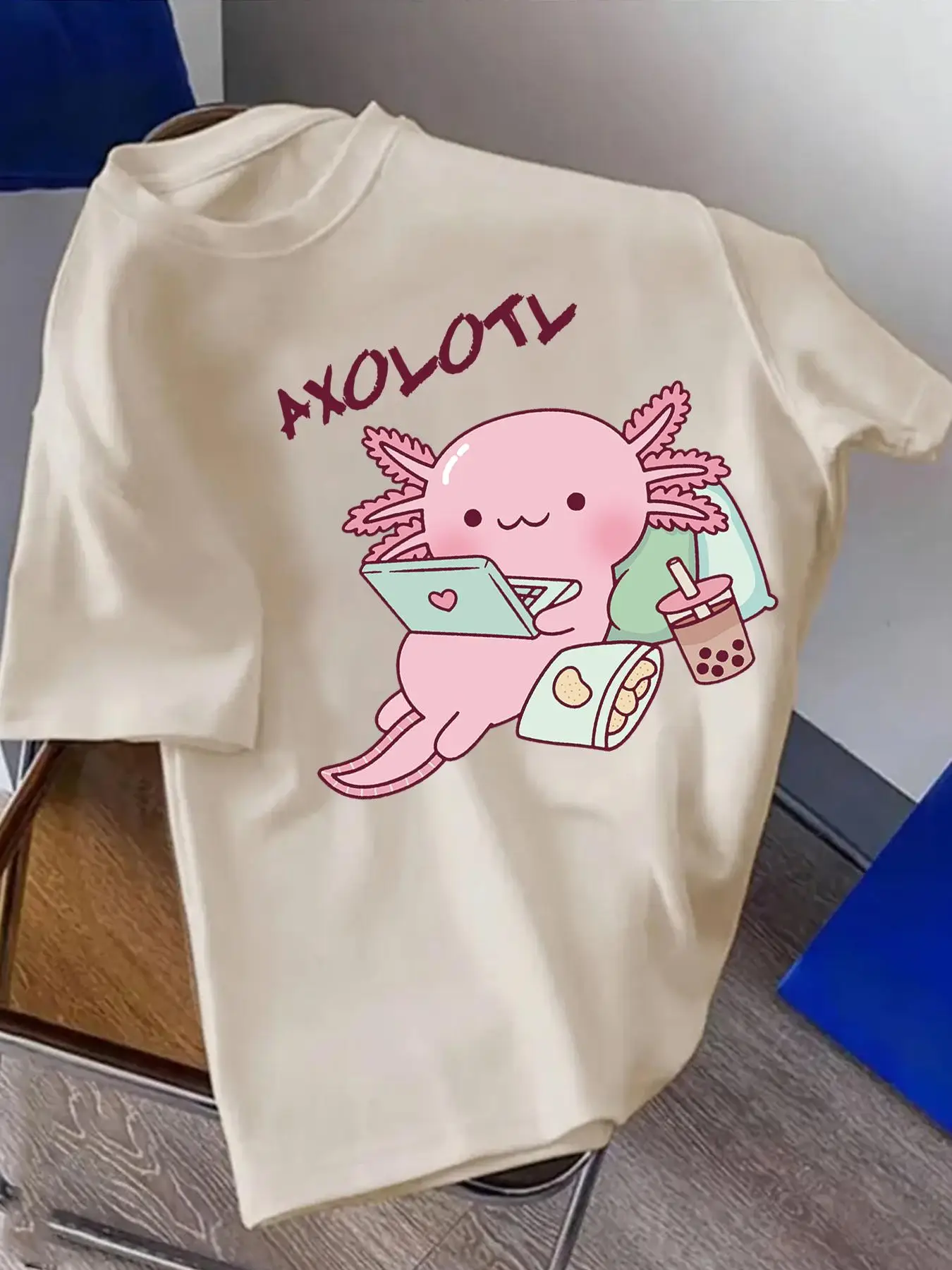 Girl's Cartoon Print Round Neck Tee, Cute Casual Short Sleeve T-Shirt for Summer, Kids Clothes for Daily Wear