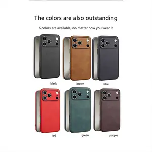 Compatible with iPhone 17/16/15/14/13/12 Leather-like pu leather, business simple all-inclusive anti-drop phone case -HHSJK911-1