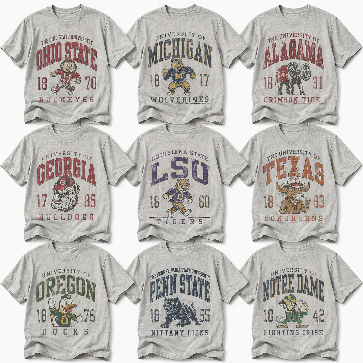 Vintage All Team Football Mascot T-Shirt, Retro College Team Graphic Tee, Distressed Game Day Fan Apparel Gift for Men Women
