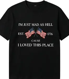 Father's Day Gift Vintage Mad As Hell Patriotic Graphic Tee - Commemorative America 250 Premium Cotton Shirt tiktokshopspringglowup