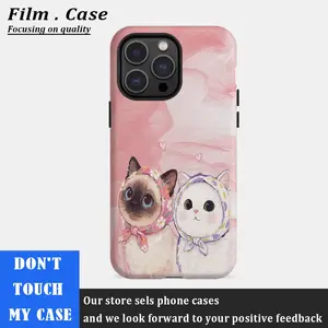 Vintage Cute Cat Compatible With Iphone 17 Pro Max 16 15 Plus 14 13 12 11 Air Xs Xr Phone Case Hard Shell Rugged Phone Case Anti - Scratch Shockproof Frosted Protective Cover Waterproof Outer Layer Durable Shell