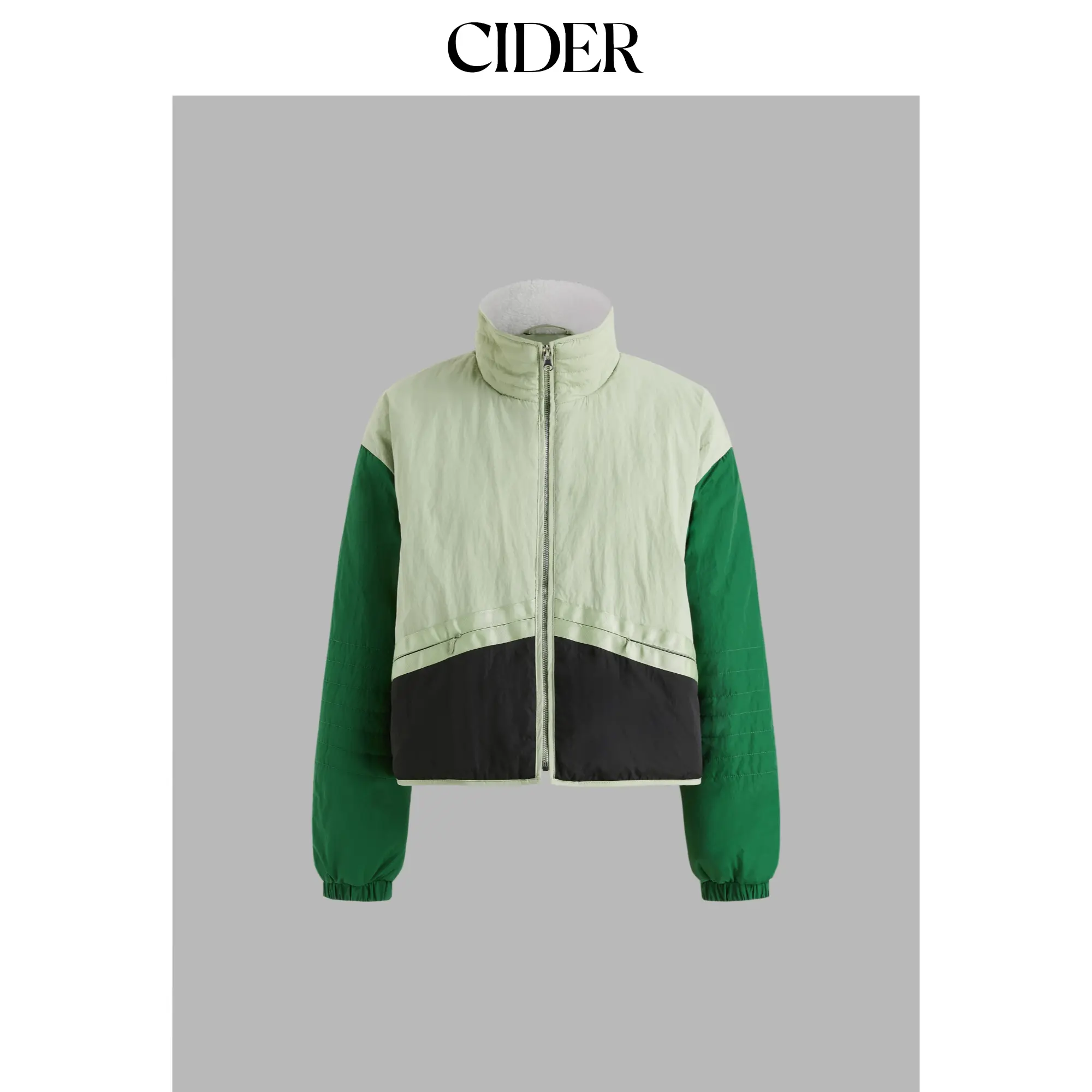 Cider [size 4-8] Stand Collar Solid Pocket Puffer Jacket