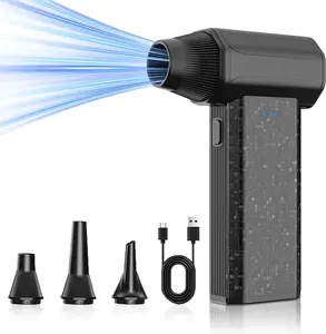 Electric Duster:110,000 RPM Brushless Motor Compressed Air Blower—A Rechargeable Mini Blower with 3 Adjustable Speeds and a One-Touch Boost Function;Ideal as a Cordless Turbo Fan for Cleaning Computers,Keyboards,and Cars,as well as for Inflating Balloons