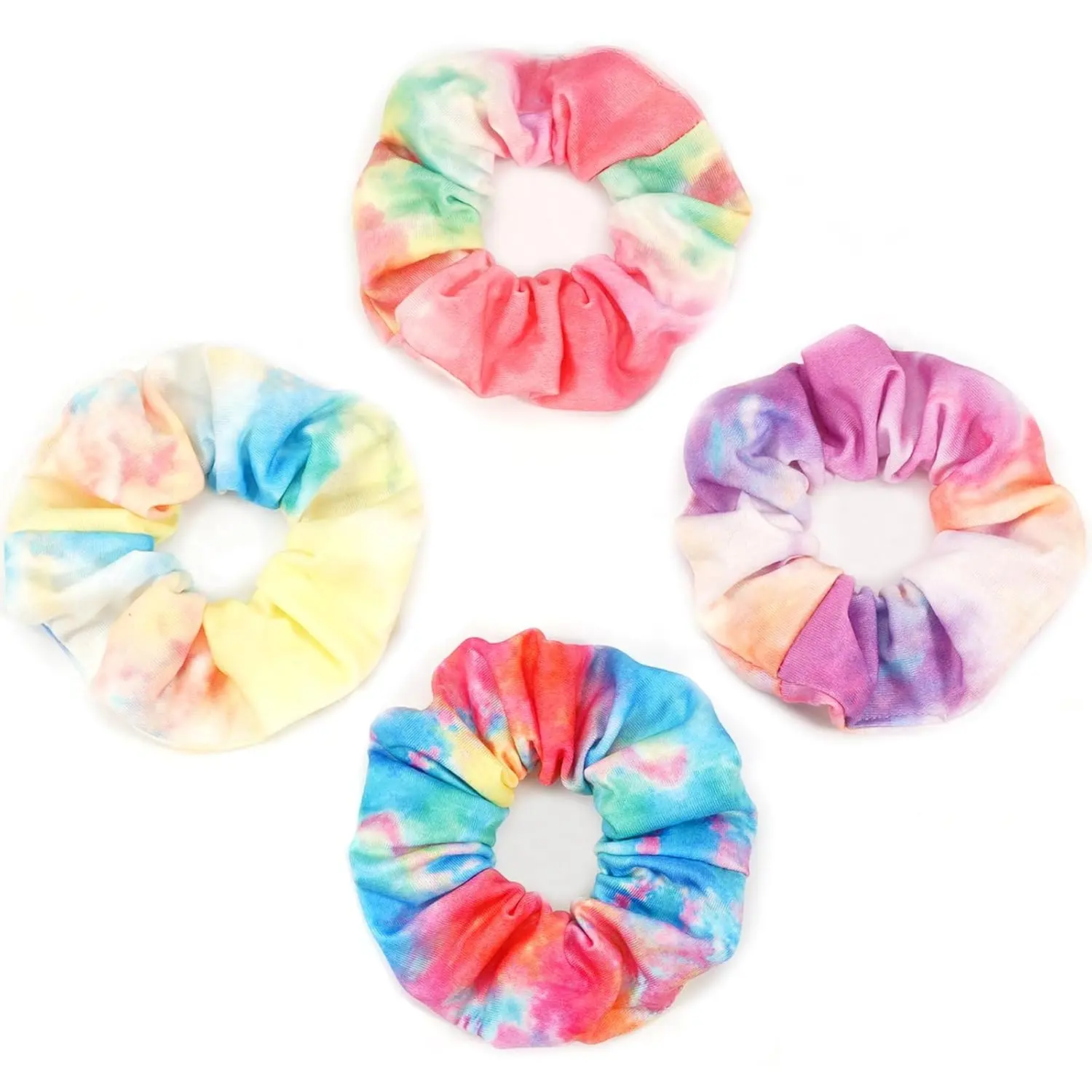 4Pcs Tie Dye Hair Ties