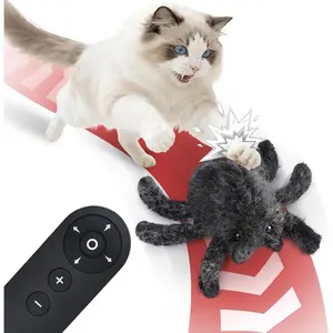 Horror Spider Moving Interactive Remote Control Cat Toy for Indoor Cats, Easter& Halloween Fun