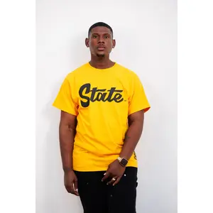 ASU "State" Tee in Yellow - Authentic ASU Logo Design, Ideal for Students and Fans