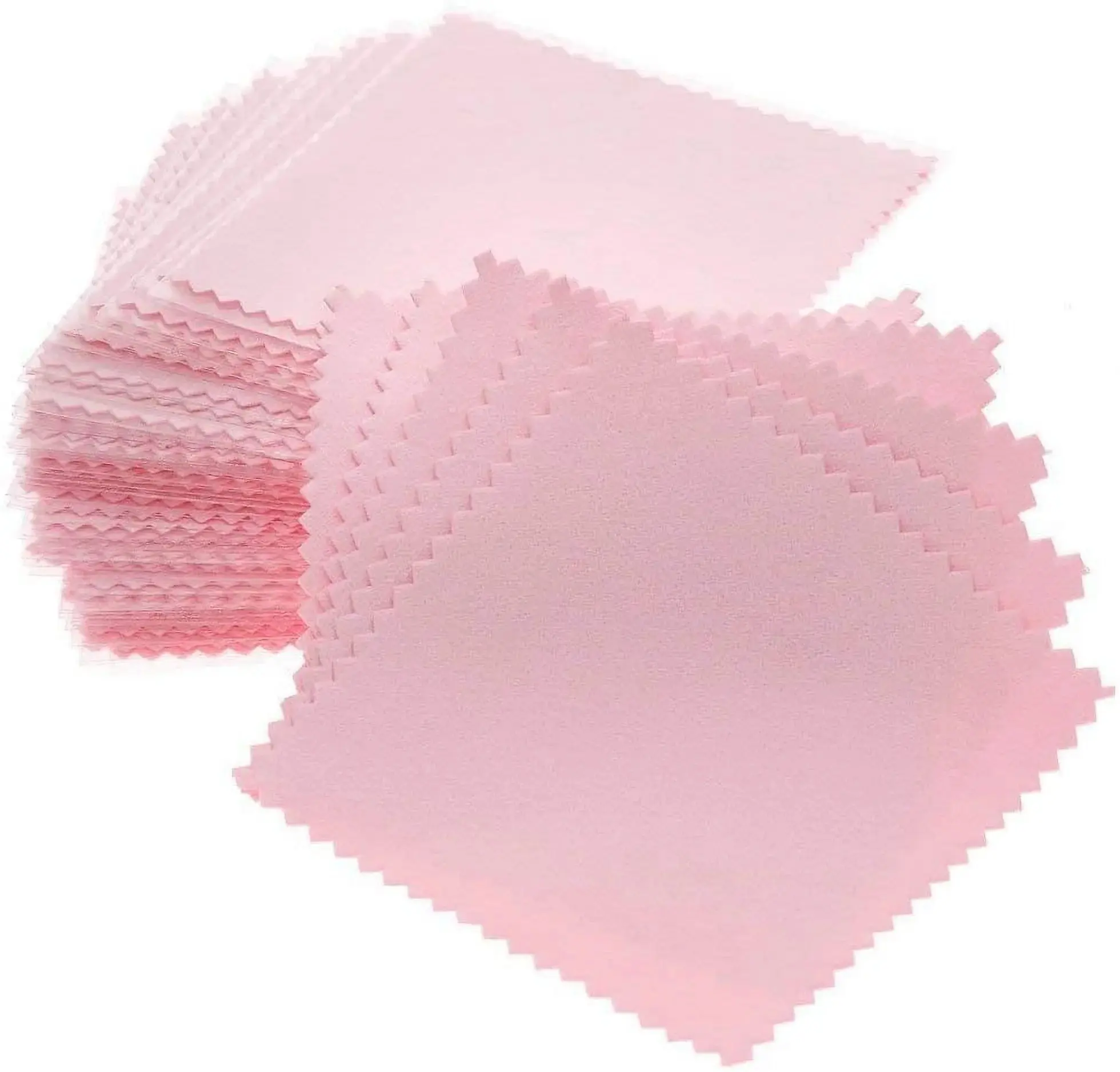 Premium Microfiber Polishing Cleaning Cloths for Silver & Gold - Soft Multi-Purpose Cleaning Wipes (50 Pack, Pink), Microfiber Cleaning Cloths