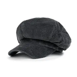 ililily Washed Cotton Newsboy Cabbie Cap Corduroy Duck Bill Flat Hunting Hat