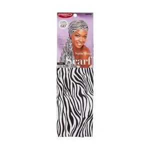 RED Woven Silky Satin Wrap Scarf - Zebra