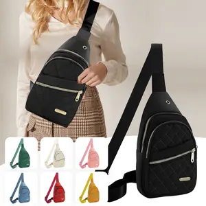 Summer Quilted Fanny Pack, New Summer Outfits 2025 All-match Large Capacity Crossbody Bag, Unique Bags,Casual Solid Color Designer Chest Bag for Daily Use, Fashionable Large Capacity Sling Bag