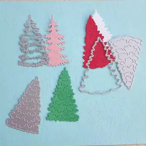 Christmas Tree Series Metal Cutting Dies Set, DIY Craft Embossing Stencils for Holiday Decorations, Perfect for Scrapbooking & Card Making