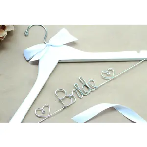 'Bride' Hanger - Solid Wood 17.5 inches - Perfect for Wedding Dress Photos - Hanger Keepsake / Organizer wooden hanger Wooden Wedding Organiser