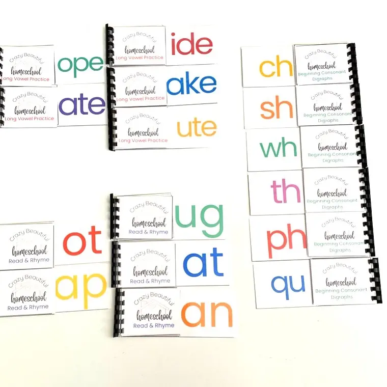 Flip book activity books SET of 16. Short vowel read and rhyme, long vowel and beginning consonant Flip book activity books SET of 16. Short vowel read and rhyme, long vowel and beginning consonant