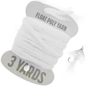 Float Poly Yarn - Professional Synthetic Fly Tying Material - Lightweight & Moisture-Resistant - Perfect for Dry Flies & Strike Indicators (3 Yards) - White