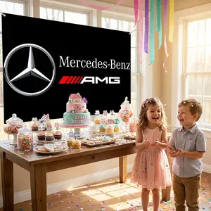 European Simple Design Horizontal Banner, High-Density Knitted Polyester Fabric, All-Weather Durable, Indoor & Outdoor Use, Vivid Color Fastness