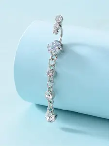 Women's Belly Ring Jewelry Long Design Plated Precious Metal Artificial Zircon, All-Season Fashion Accessory for Women Body Piercing Jewelry Navel Piercing Jewelry Belly Button Piercing Belly Button Rings