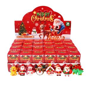 24-piece christmas party keychain gift box, draw 24 unique reindeer & snowflake designs, perfect for holiday gifts & parties