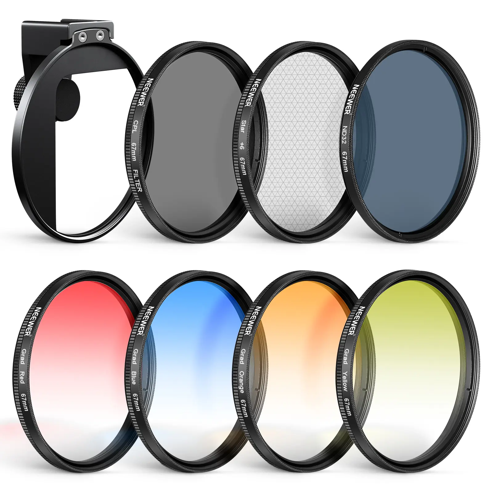 NEEWER 67mm Phone Lens Filter Kit with Universal Phone Clip, Variable ND, CPL & Creative Filters for Mobile Photography, Video Recording & Content Creation (Compatible with Samsung Galaxy S26 Series) tiktokshopbacktoschool