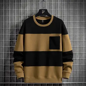 Spring Men Stripe Sweatshirt Cotton Oversized Hoodies Men Long Sleeve O-Neck Pullovers Male Streetwear Fashion Tops 6Xl 8Xl