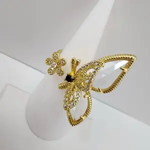 14k Gold laminated butterfly ring (adjustable)