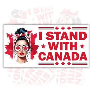 I Stand with Canada Bumper Sticker - Political Feminism Vinyl Decal for Cars UF9