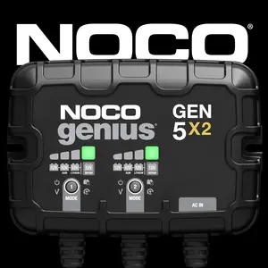NOCO Genius GEN5X2, 2-Bank, 10A (5A/Bank) Onboard Marine Battery Charger, Battery Maintainer and Desulfator
