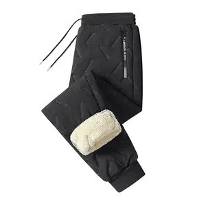 Men's Fleece-Lined Casual Winter Trousers - Stretch Waistband with Zipper Pockets, A Must-Have for Staying Warm