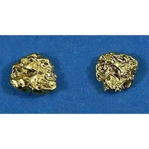 Alaskan-Yukon BC Natural Gold Nugget Stud Earrings .80 to .90 Grams